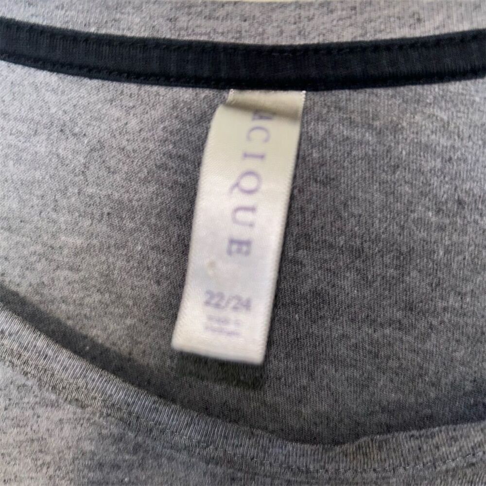 Cacique Women's Plus Size 24 Gray Graphic T-Shirt "Out of Bed Dressed" - Picture 3 of 5